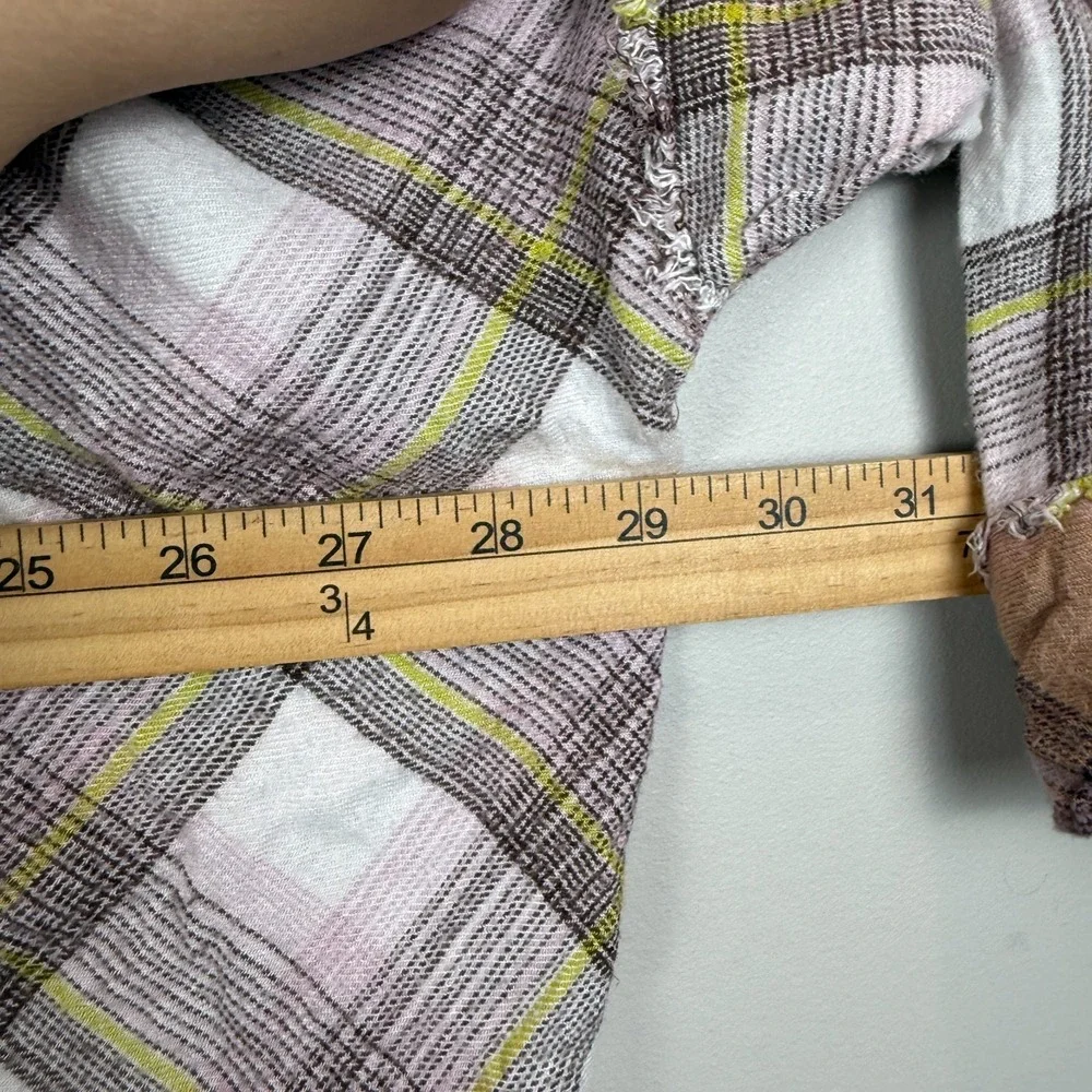 Free People Intimately Fallin For Flannel Sleep Shirt Women's S Multi Plaid Cozy